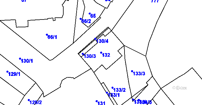 Parcela st. 132 v KÚ Bílina, Katastrální mapa