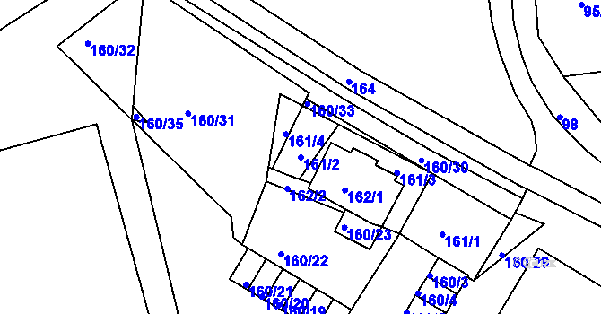 Parcela st. 161/2 v KÚ Bílina, Katastrální mapa