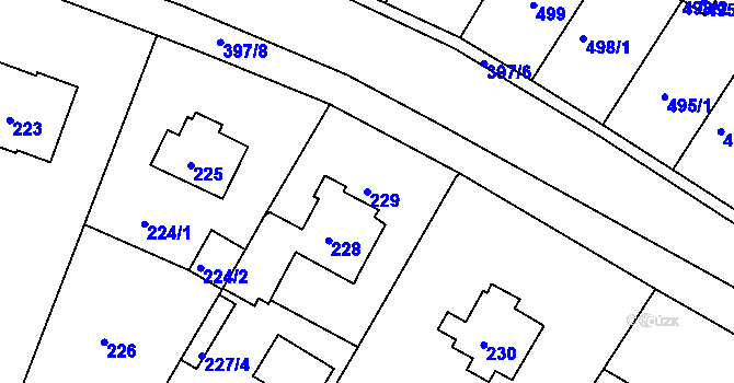 Parcela st. 229 v KÚ Bílina, Katastrální mapa