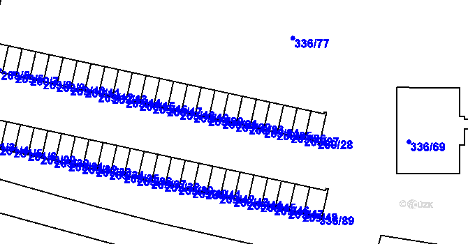 Parcela st. 269/22 v KÚ Bílina, Katastrální mapa