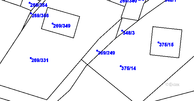 Parcela st. 269/249 v KÚ Bílina, Katastrální mapa