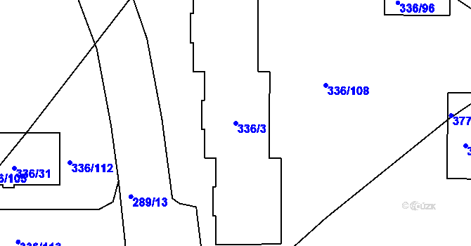 Parcela st. 336/3 v KÚ Bílina, Katastrální mapa