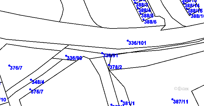 Parcela st. 336/91 v KÚ Bílina, Katastrální mapa