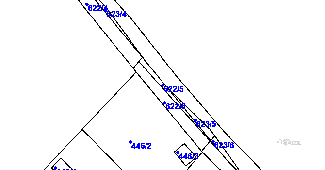 Parcela st. 622/5 v KÚ Bílina, Katastrální mapa