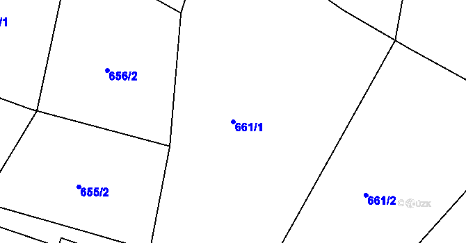 Parcela st. 661/1 v KÚ Bílina, Katastrální mapa