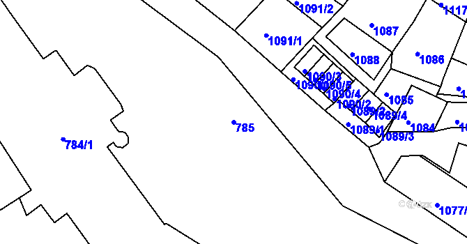 Parcela st. 785 v KÚ Bílina, Katastrální mapa