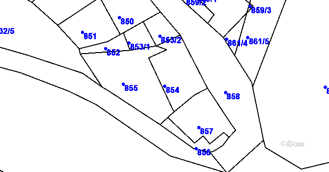 Parcela st. 854 v KÚ Bílina, Katastrální mapa