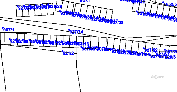 Parcela st. 907/9 v KÚ Bílina, Katastrální mapa