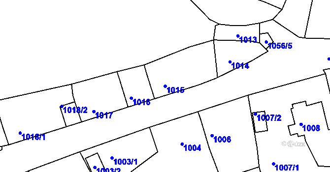 Parcela st. 1015 v KÚ Bílina, Katastrální mapa