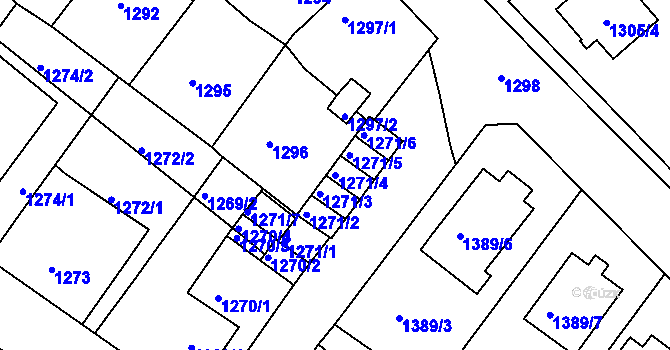 Parcela st. 1271/4 v KÚ Bílina, Katastrální mapa