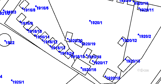 Parcela st. 1920/19 v KÚ Bílina, Katastrální mapa