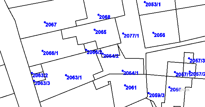 Parcela st. 2064/2 v KÚ Bílina, Katastrální mapa