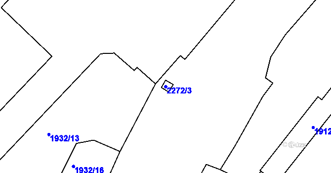 Parcela st. 2272/3 v KÚ Bílina, Katastrální mapa