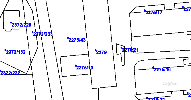 Parcela st. 2279 v KÚ Bílina, Katastrální mapa
