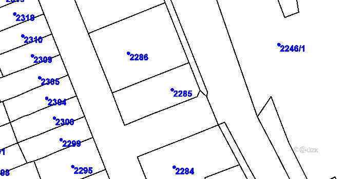 Parcela st. 2285 v KÚ Bílina, Katastrální mapa