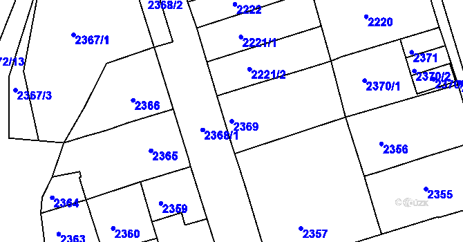 Parcela st. 2369 v KÚ Bílina, Katastrální mapa