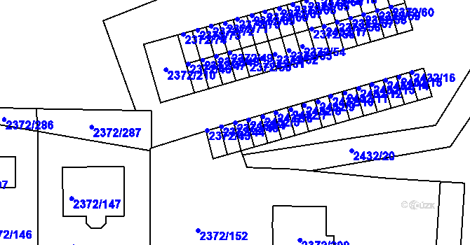 Parcela st. 2372/45 v KÚ Bílina, Katastrální mapa