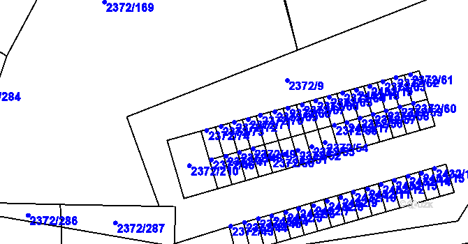 Parcela st. 2372/72 v KÚ Bílina, Katastrální mapa