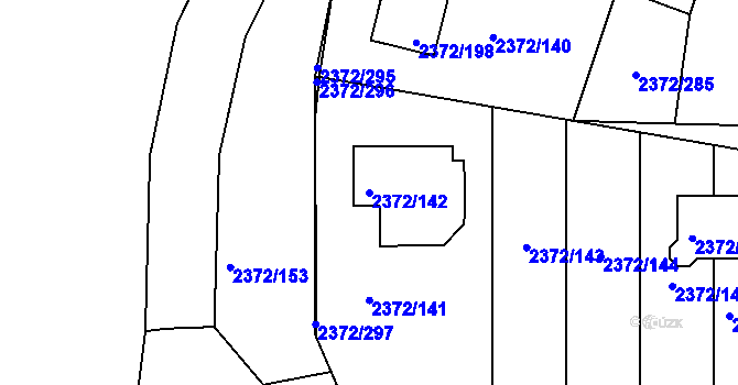 Parcela st. 2372/142 v KÚ Bílina, Katastrální mapa