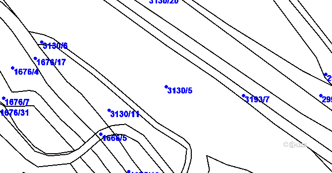 Parcela st. 3130/5 v KÚ Bílina, Katastrální mapa
