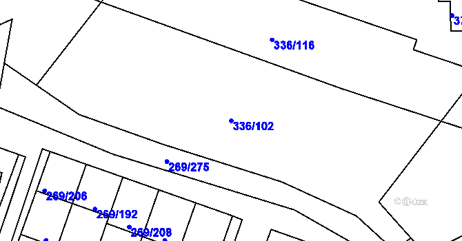 Parcela st. 336/102 v KÚ Bílina, Katastrální mapa