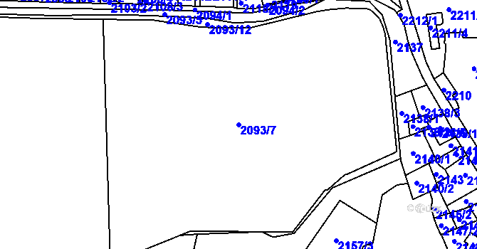 Parcela st. 2093/7 v KÚ Bílina, Katastrální mapa