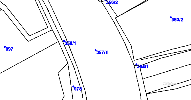 Parcela st. 357/1 v KÚ Bílina, Katastrální mapa