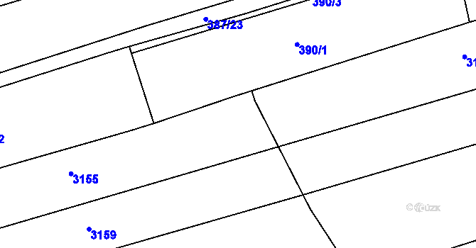 Parcela st. 393/5 v KÚ Bílina, Katastrální mapa