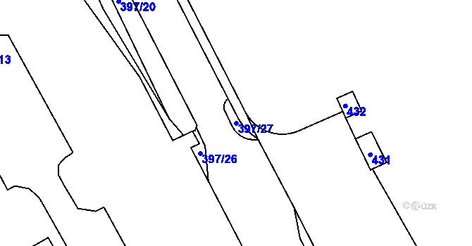 Parcela st. 397/27 v KÚ Bílina, Katastrální mapa