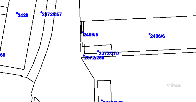Parcela st. 2372/270 v KÚ Bílina, Katastrální mapa