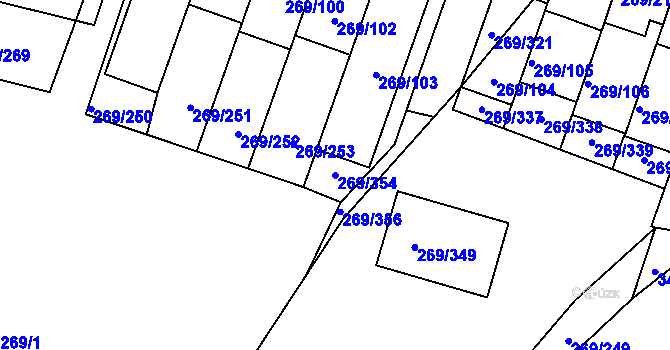 Parcela st. 269/354 v KÚ Bílina, Katastrální mapa