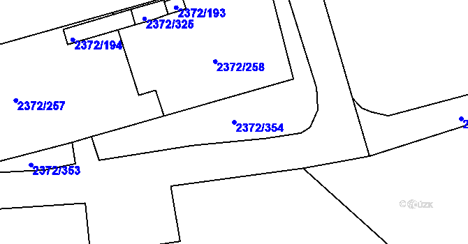 Parcela st. 2372/354 v KÚ Bílina, Katastrální mapa