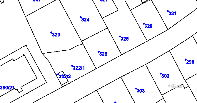 Parcela st. 325 v KÚ Bílina-Újezd, Katastrální mapa