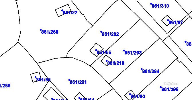 Parcela st. 861/66 v KÚ Bílina-Újezd, Katastrální mapa