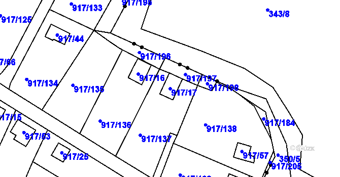 Parcela st. 917/17 v KÚ Bílina-Újezd, Katastrální mapa