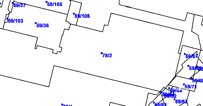 Parcela st. 78/2 v KÚ Chudeřice u Bíliny, Katastrální mapa