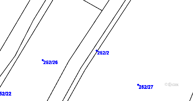 Parcela st. 252/2 v KÚ Chudeřice u Bíliny, Katastrální mapa