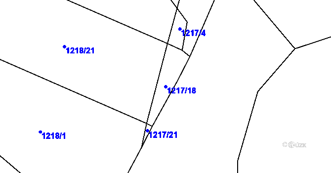 Parcela st. 1217/18 v KÚ Bílkov, Katastrální mapa