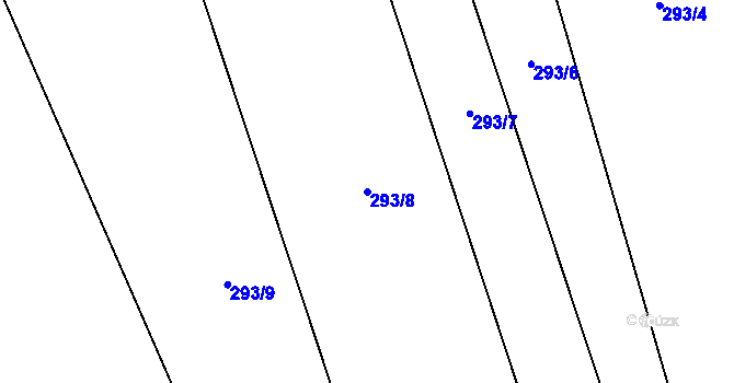 Parcela st. 293/8 v KÚ Bílkov, Katastrální mapa