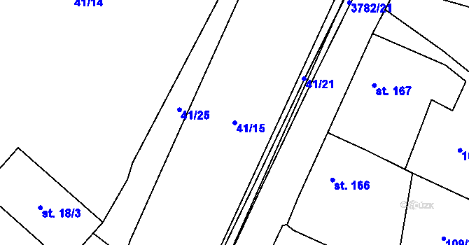 Parcela st. 41/15 v KÚ Bílov, Katastrální mapa