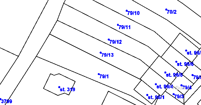Parcela st. 79/13 v KÚ Bílov, Katastrální mapa