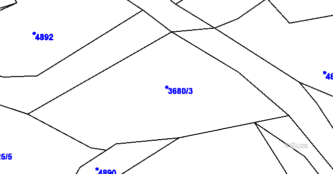 Parcela st. 3680/3 v KÚ Bílov, Katastrální mapa