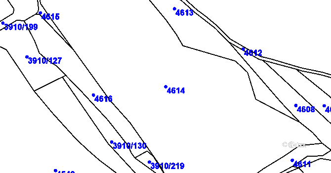 Parcela st. 4614 v KÚ Bílov, Katastrální mapa