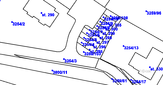 Parcela st. 3254/4 v KÚ Bílov, Katastrální mapa