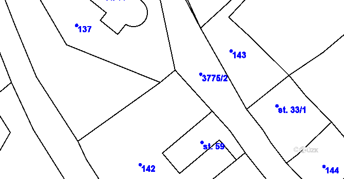 Parcela st. 3775/11 v KÚ Bílov, Katastrální mapa