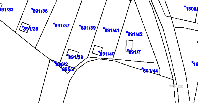 Parcela st. 891/40 v KÚ Bílovec-město, Katastrální mapa