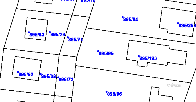 Parcela st. 895/95 v KÚ Bílovec-město, Katastrální mapa