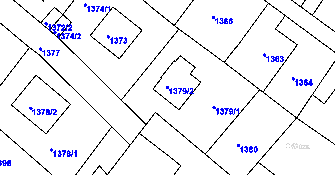 Parcela st. 1379/2 v KÚ Bílovec-město, Katastrální mapa