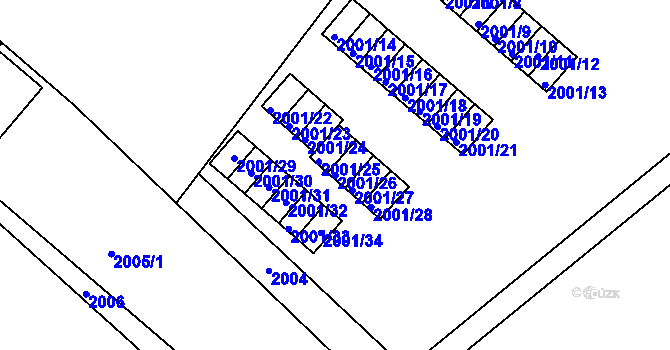 Parcela st. 2001/26 v KÚ Bílovec-město, Katastrální mapa