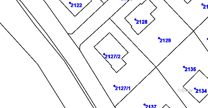 Parcela st. 2127/2 v KÚ Bílovec-město, Katastrální mapa